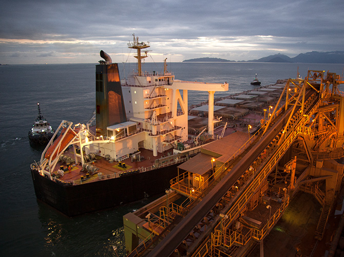 cape-size-Bulk-carrier-leaving-loading-terminal